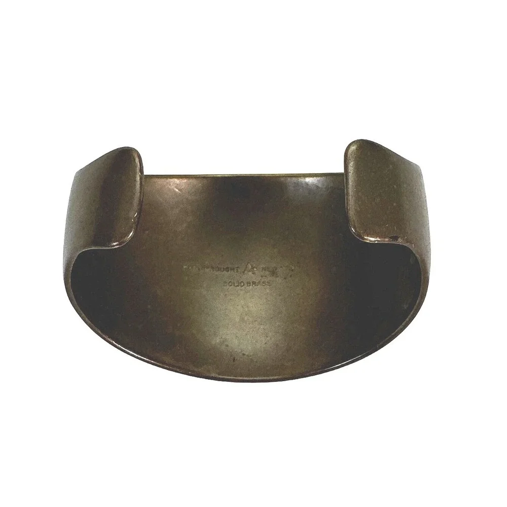 Vintage Ayre & Ayre Handwrought Solid Brass Cuff Bracelet - New Mexico Southwest